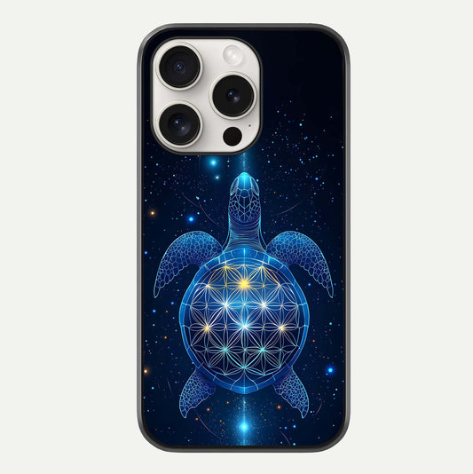 Crimson Blue Turtle Glass Case For iPhone 15 Pro Max by Custom World