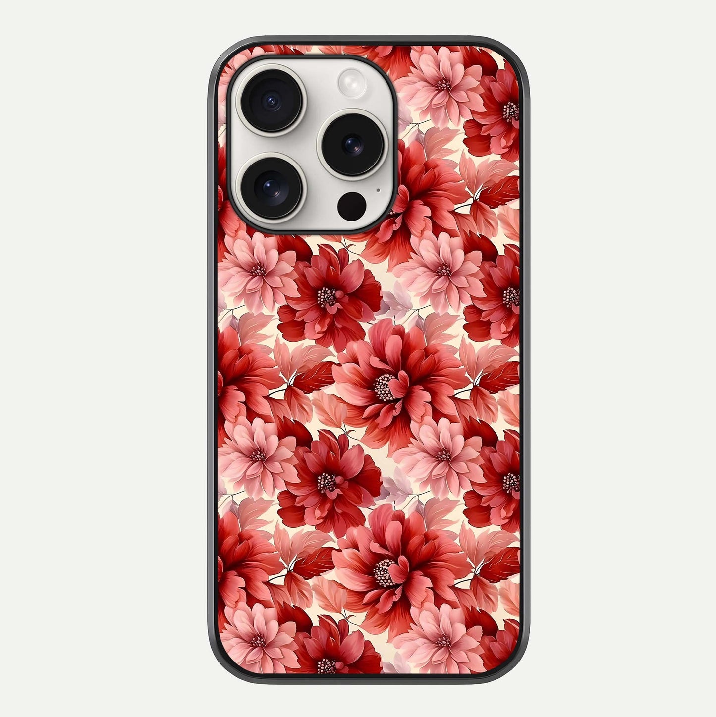 Crimson Love Petals Glass Case For iPhone 15 Pro Max by Custom World