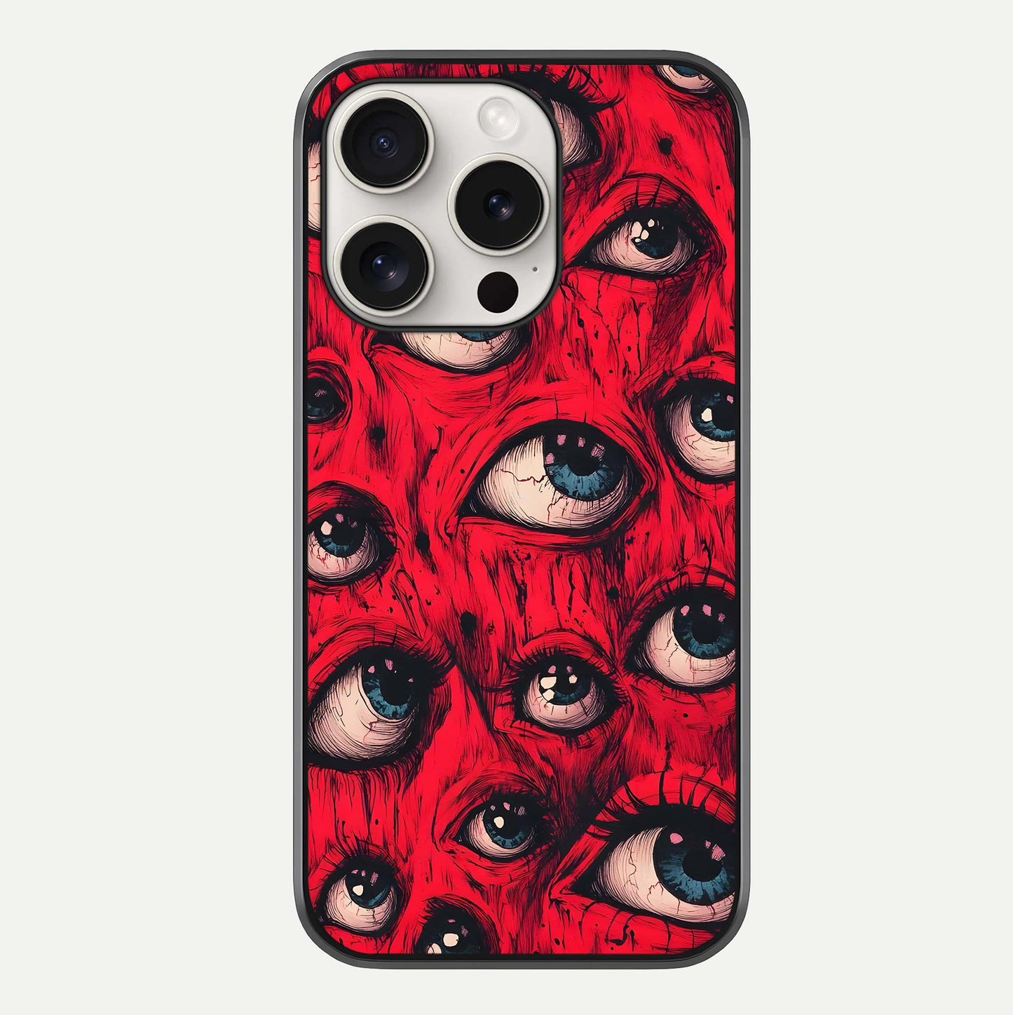 Crimson Watch Eyes Glass Case For iPhone 15 Pro Max by Custom World