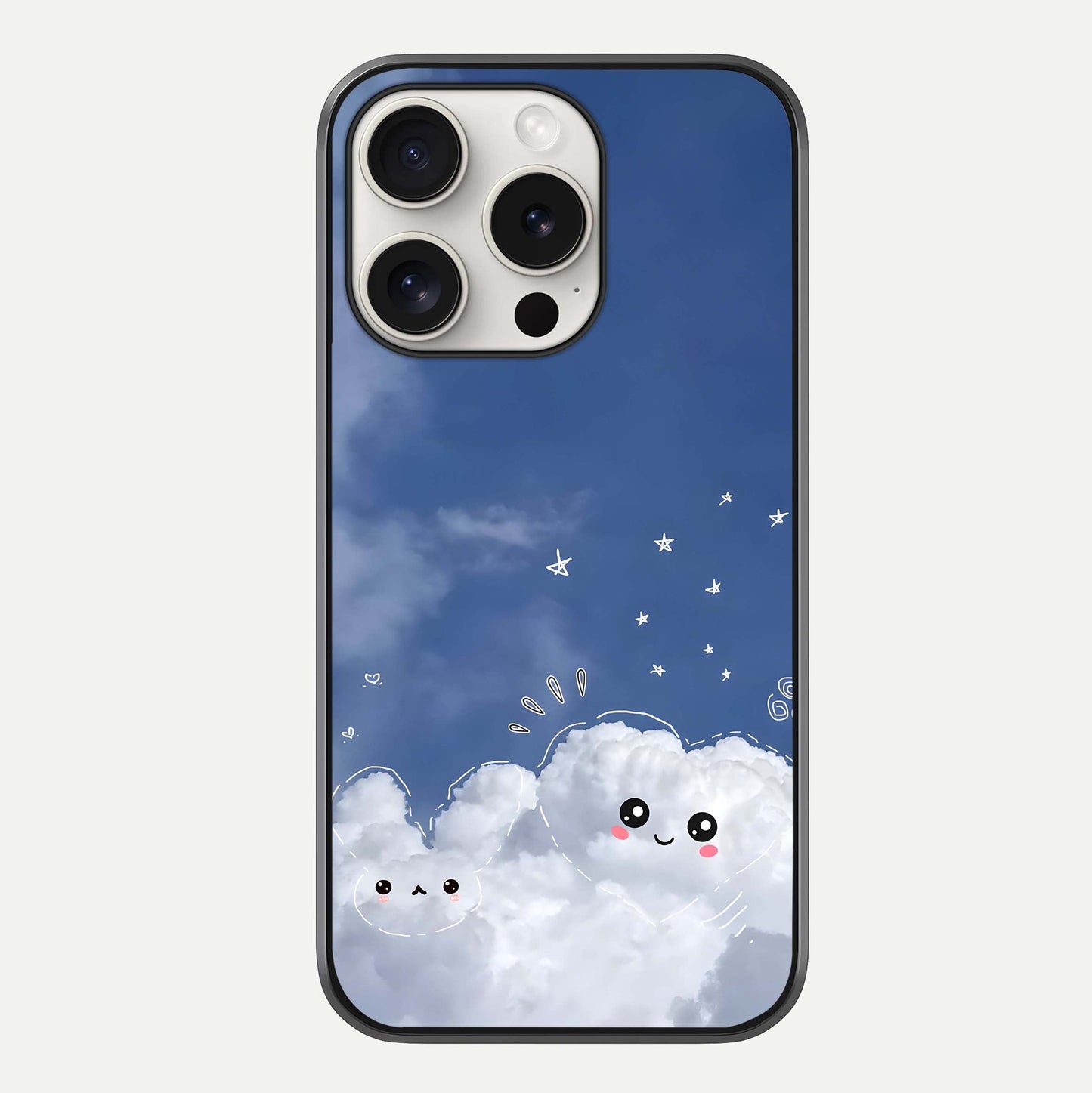 Cute Blossom Cloud Glass Case For iPhone 15 Pro Max by Custom World