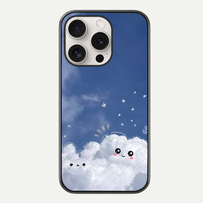Cute Blossom Cloud Glass Case For iPhone 15 Pro Max by Custom World