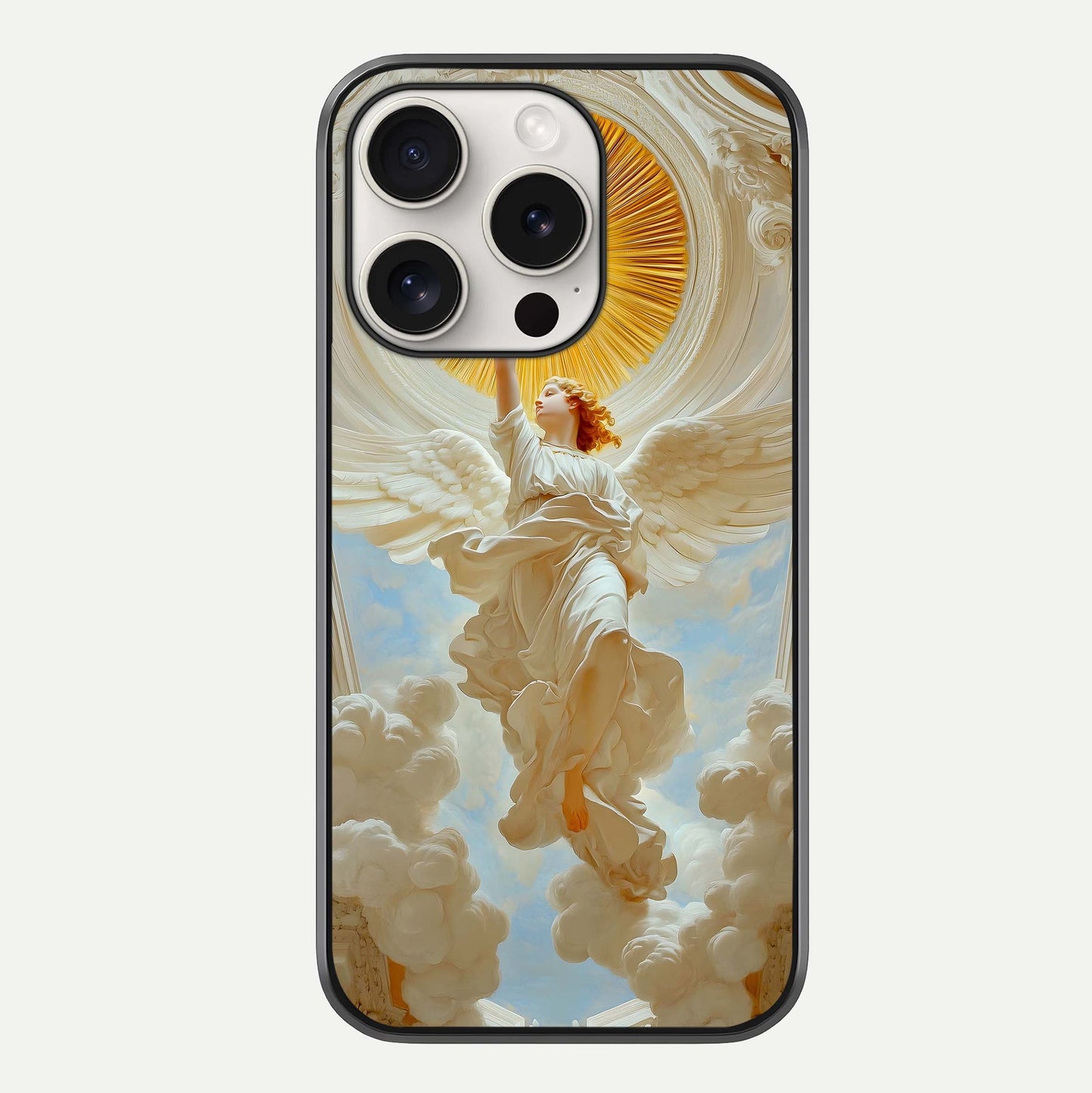 Divine Light Angel Glass Case For iPhone 15 Pro Max by Custom World