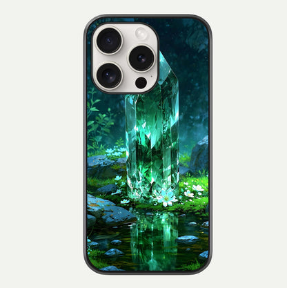 Emerald Light Crystal Glass Case For iPhone 15 Pro Max by Custom World