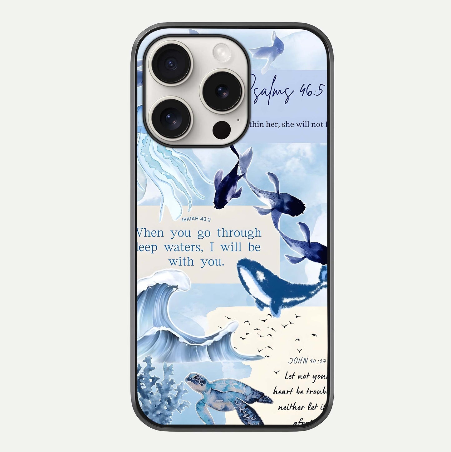 Faithful Ocean Promise Glass Case For iPhone 15 Pro Max by Custom World
