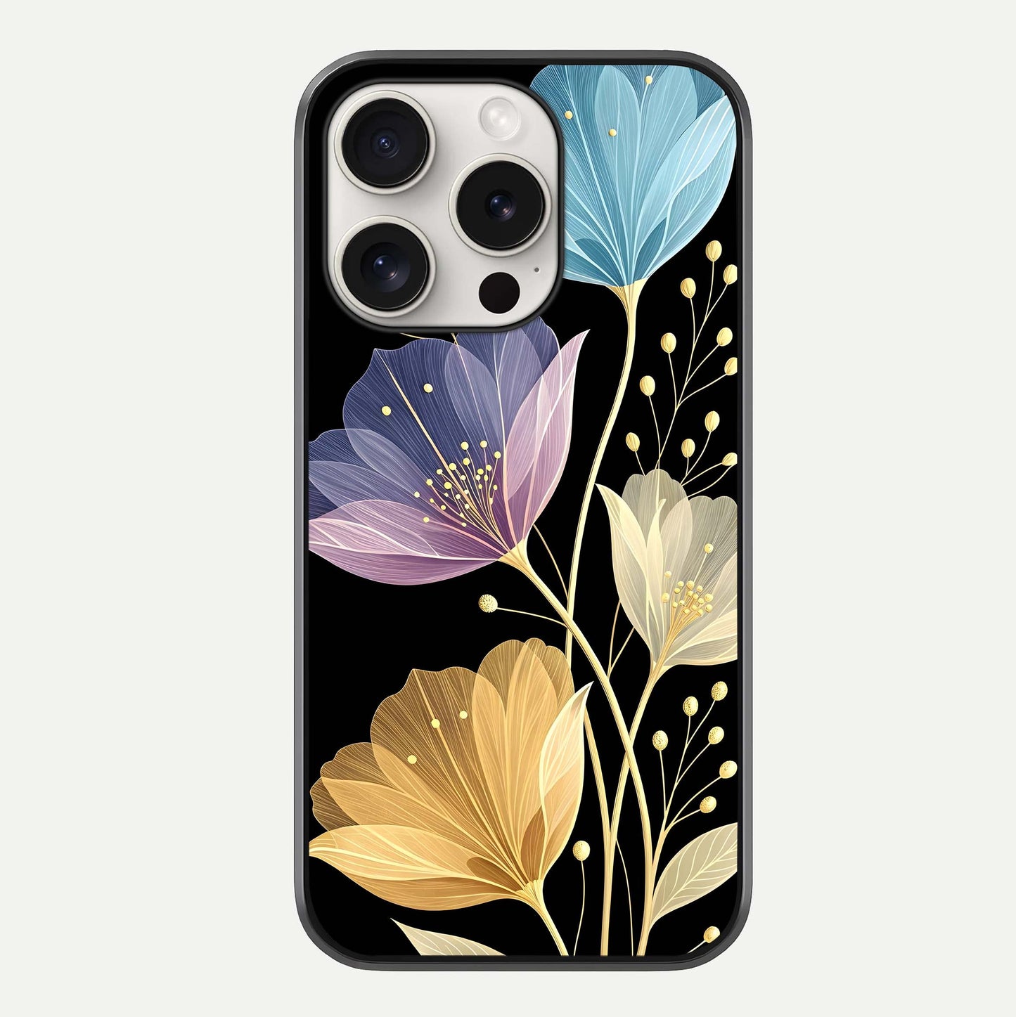 Flower Bloom Glow Glass Case For iPhone 15 Pro Max by Custom World