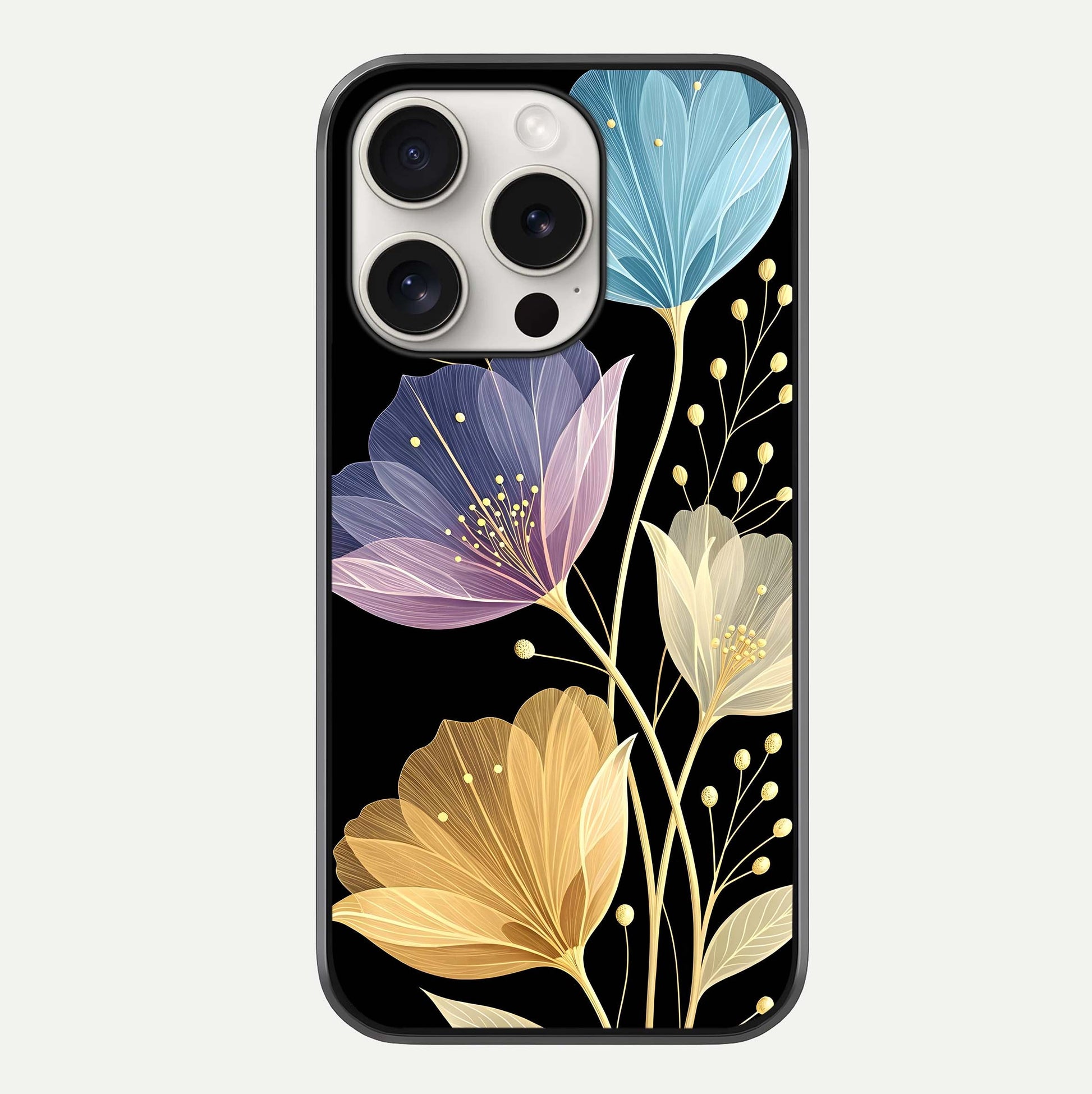Flower Bloom Glow Glass Case For iPhone 15 Pro Max by Custom World