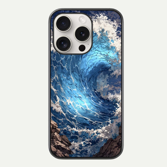 Giant Ocean Wave Glass Case For iPhone 15 Pro Max by Custom World