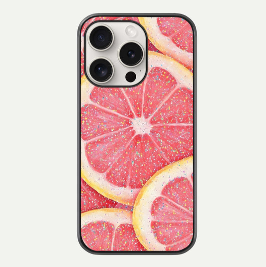 Glitter Grapefruit Glass Case For iPhone 15 Pro Max by Custom World