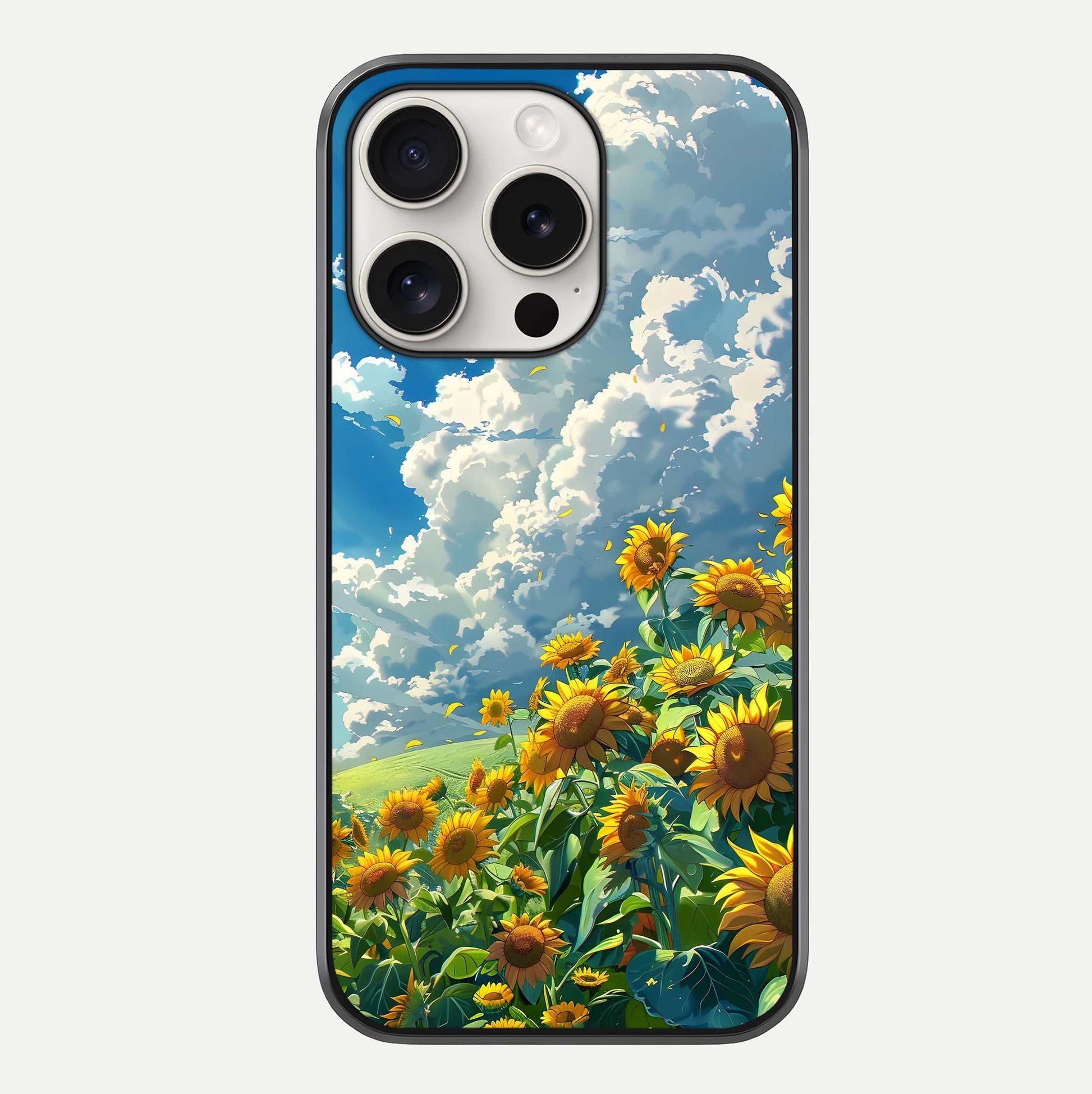 Golden Sun Glory Glass Case For iPhone 15 Pro Max by Custom World
