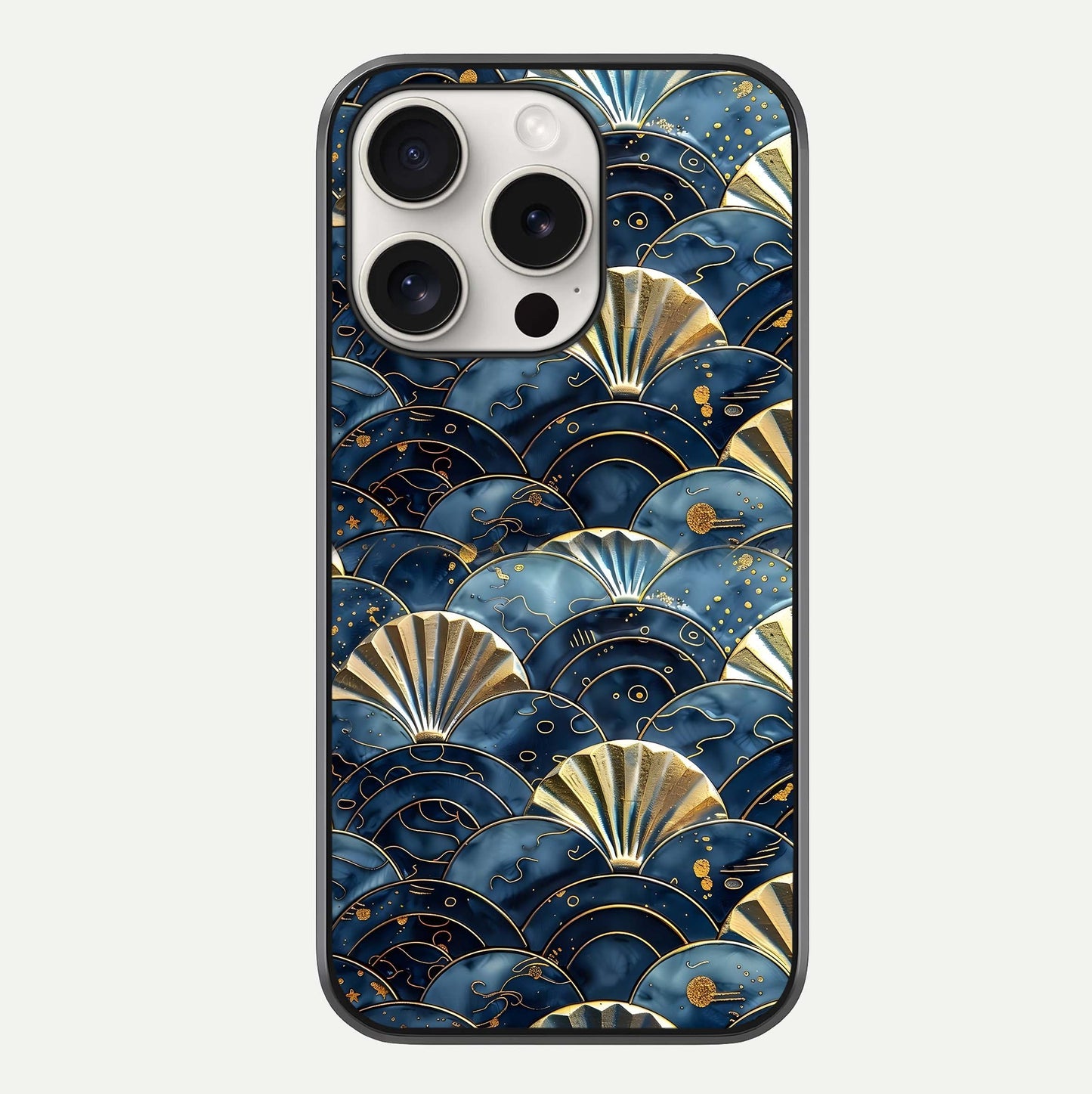 Golden Wave Luxe Glass Case For iPhone 15 Pro Max by Custom World