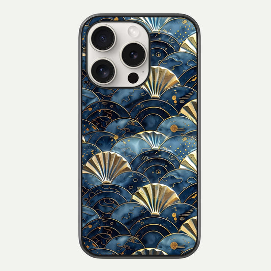 Golden Wave Luxe Glass Case For iPhone 15 Pro Max by Custom World
