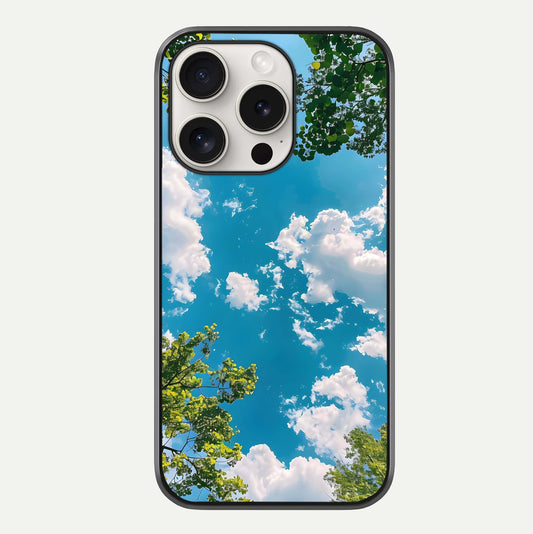 Greenery Sky Glass Case For iPhone 15 Pro Max by Custom World