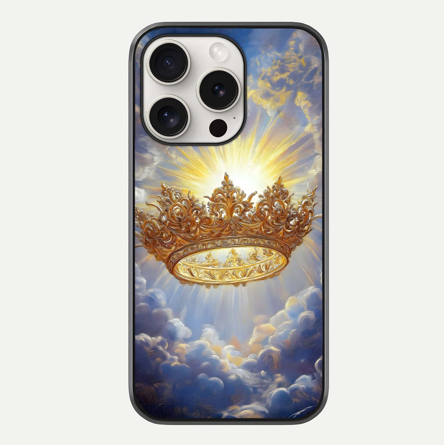 Heavenly Crown Light Glass Case For iPhone 15 Pro Max by Custom World