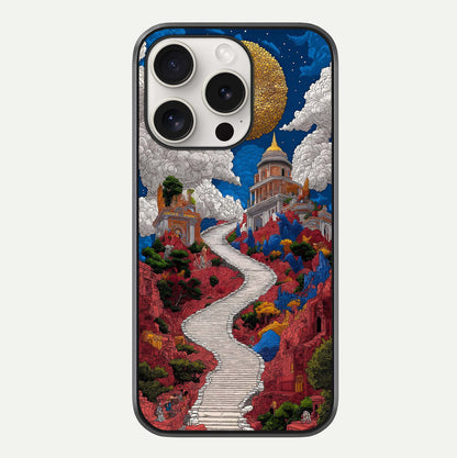 Heavenly Moon Path Glass Case For iPhone 15 Pro Max by Custom World