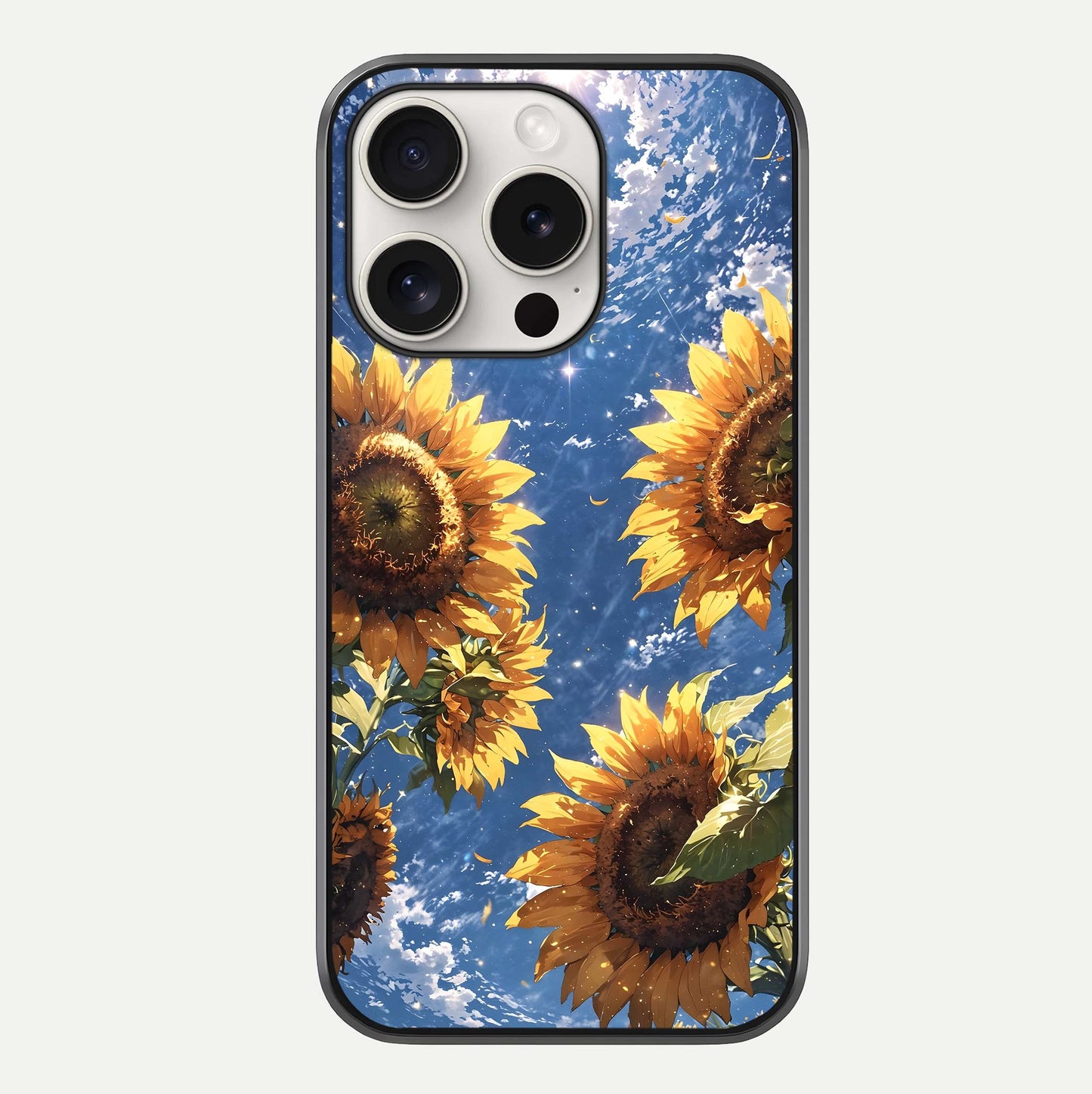 Heavenly Sunflower Rise Glass Case For iPhone 15 Pro Max by Custom World