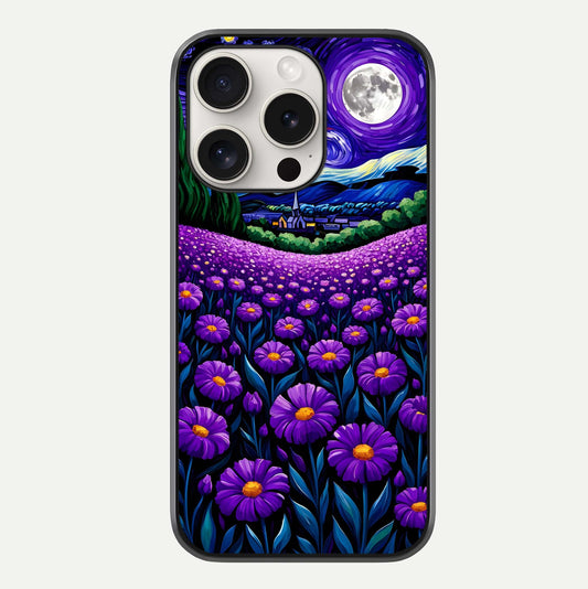 Lavender Moon Field Glass Case For iPhone 15 Pro Max by Custom World