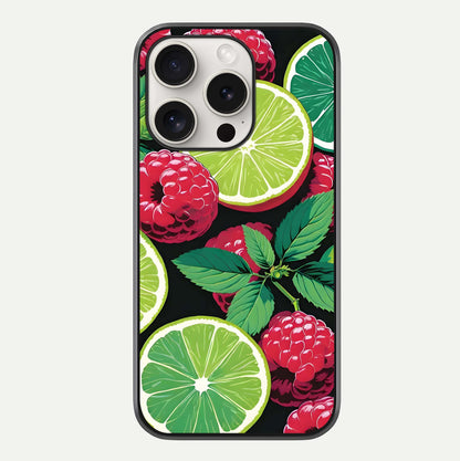 Lime & Raspberry Pattern Glass Case For iPhone 15 Pro Max by Custom World