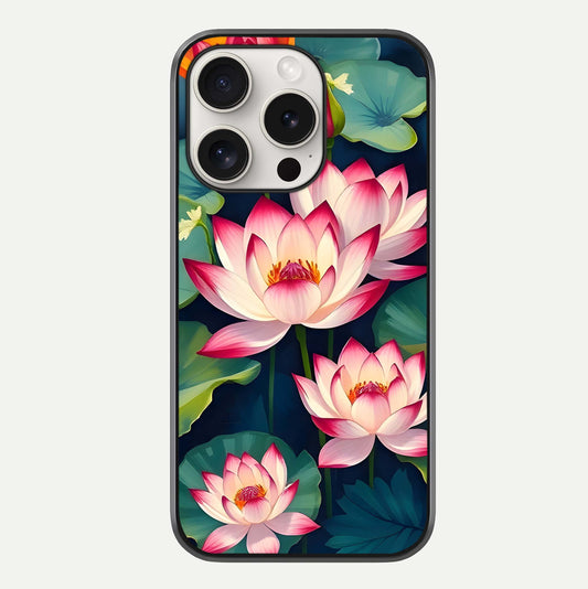 Lotus Dream Serenity Glass Case For iPhone 15 Pro Max by Custom World
