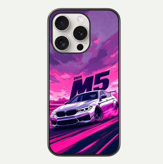 MS Neon Car Glass Case For iPhone 15 Pro Max by Custom World