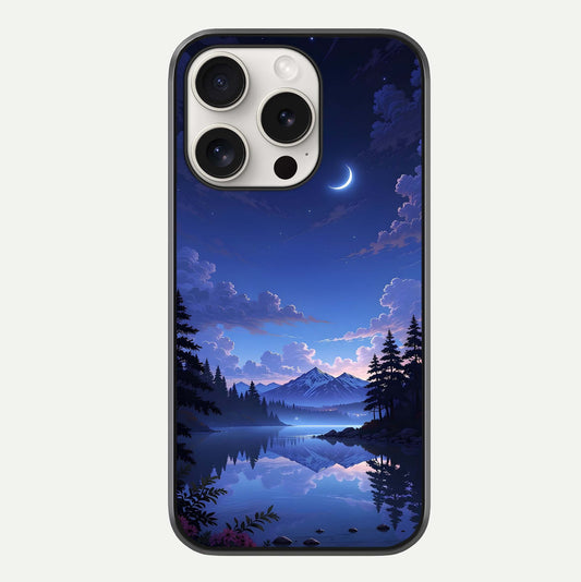 Midnight Lake Peace Glass Case For iPhone 15 Pro Max by Custom World