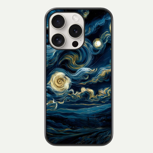 Midnight Sky Whirl Glass Case For iPhone 15 Pro Max by Custom World