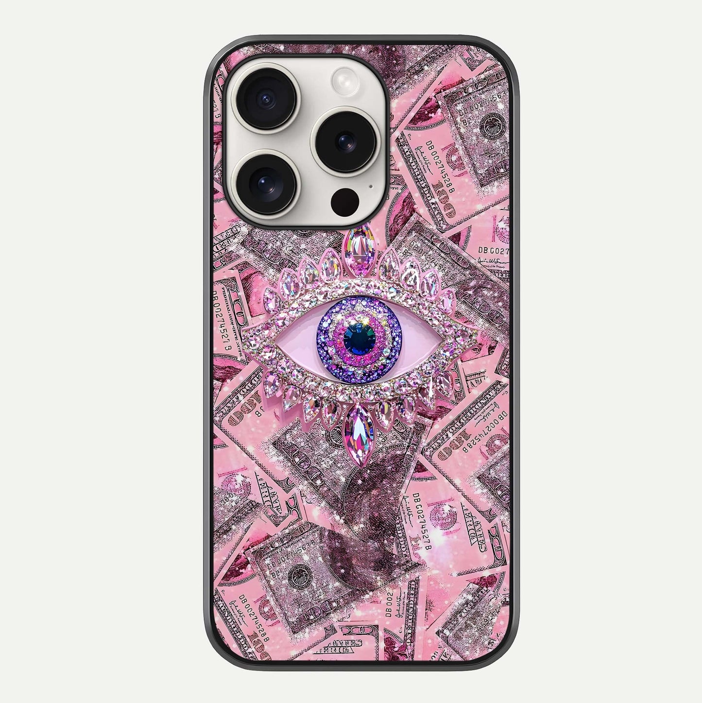 Money Eye Luxe Glass Case For iPhone 15 Pro Max by Custom World