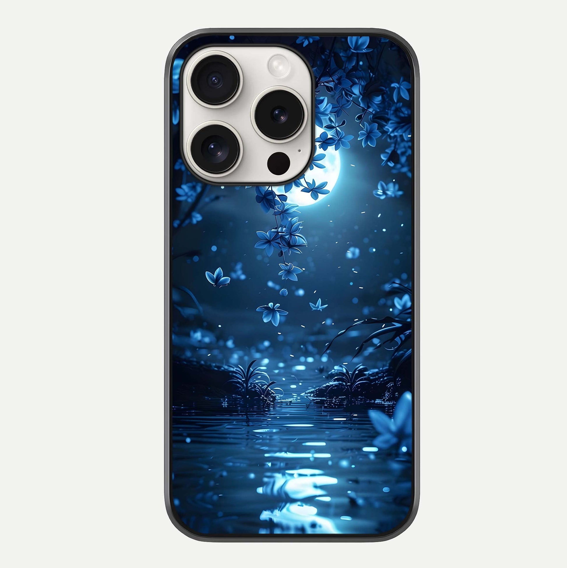 Moonlight Petal Dream Glass Case For iPhone 15 Pro Max by Custom World