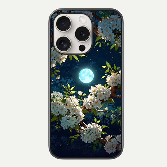 Moonlit Blossom Dream Glass Case For iPhone 15 Pro Max by Custom World