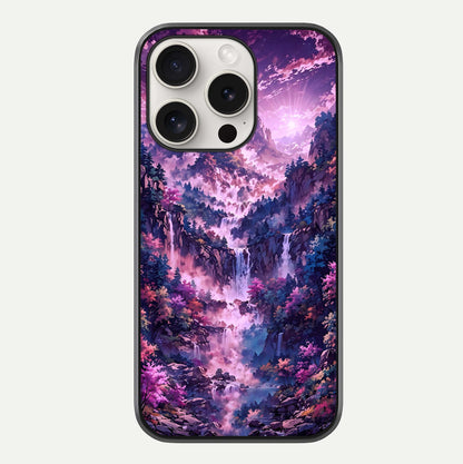 Mystic Cascade Peaks Glass Case For iPhone 15 Pro Max by Custom World