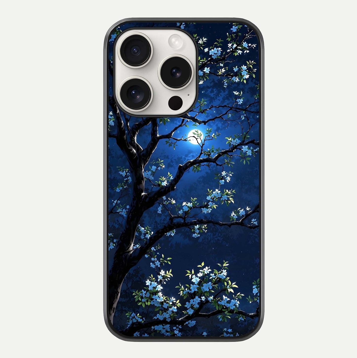 Mystic Floral Night Glass Case For iPhone 15 Pro Max by Custom World