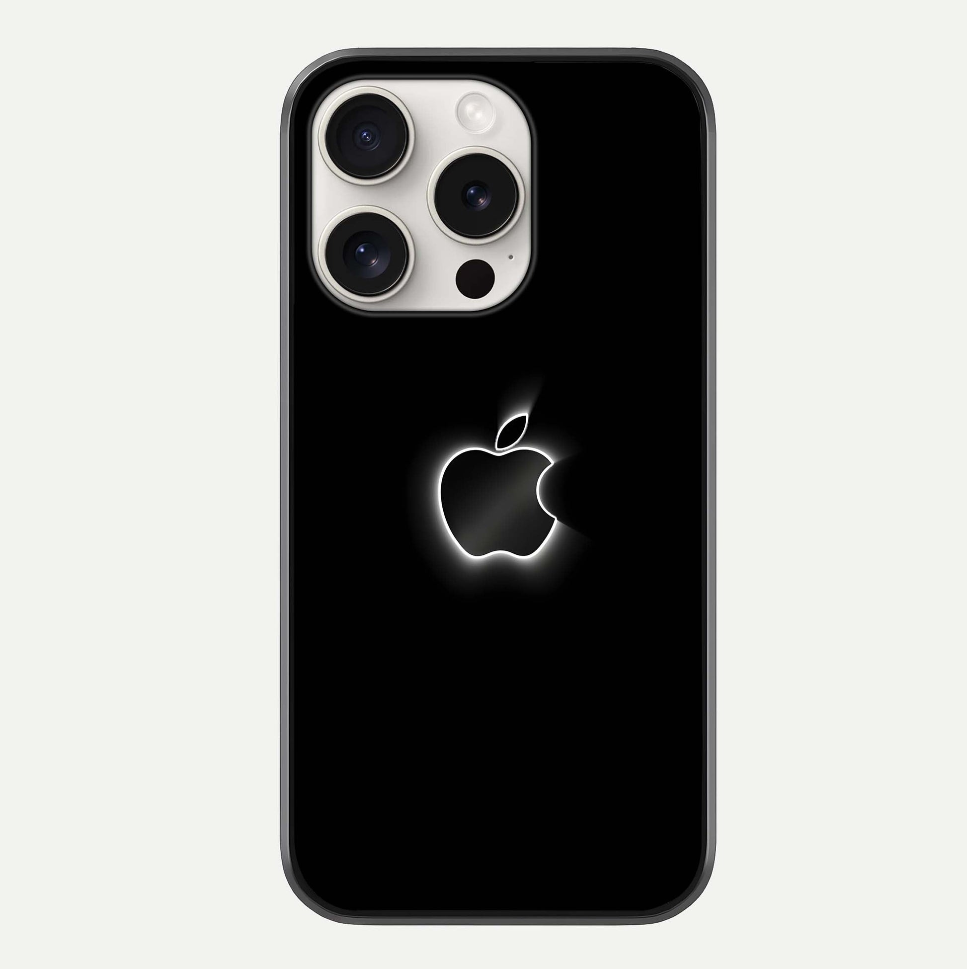 Neon Apple Glow Glass Case For iPhone 15 Pro Max by Custom World