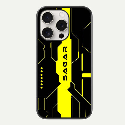 Neon CYBERPUNK Custom Name Glass Case For iPhone 15 Pro Max by Custom World