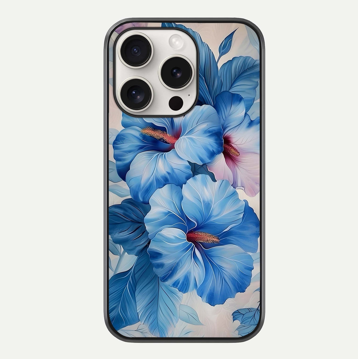 Ocean Hibiscus Grace Glass Case For iPhone 15 Pro Max by Custom World