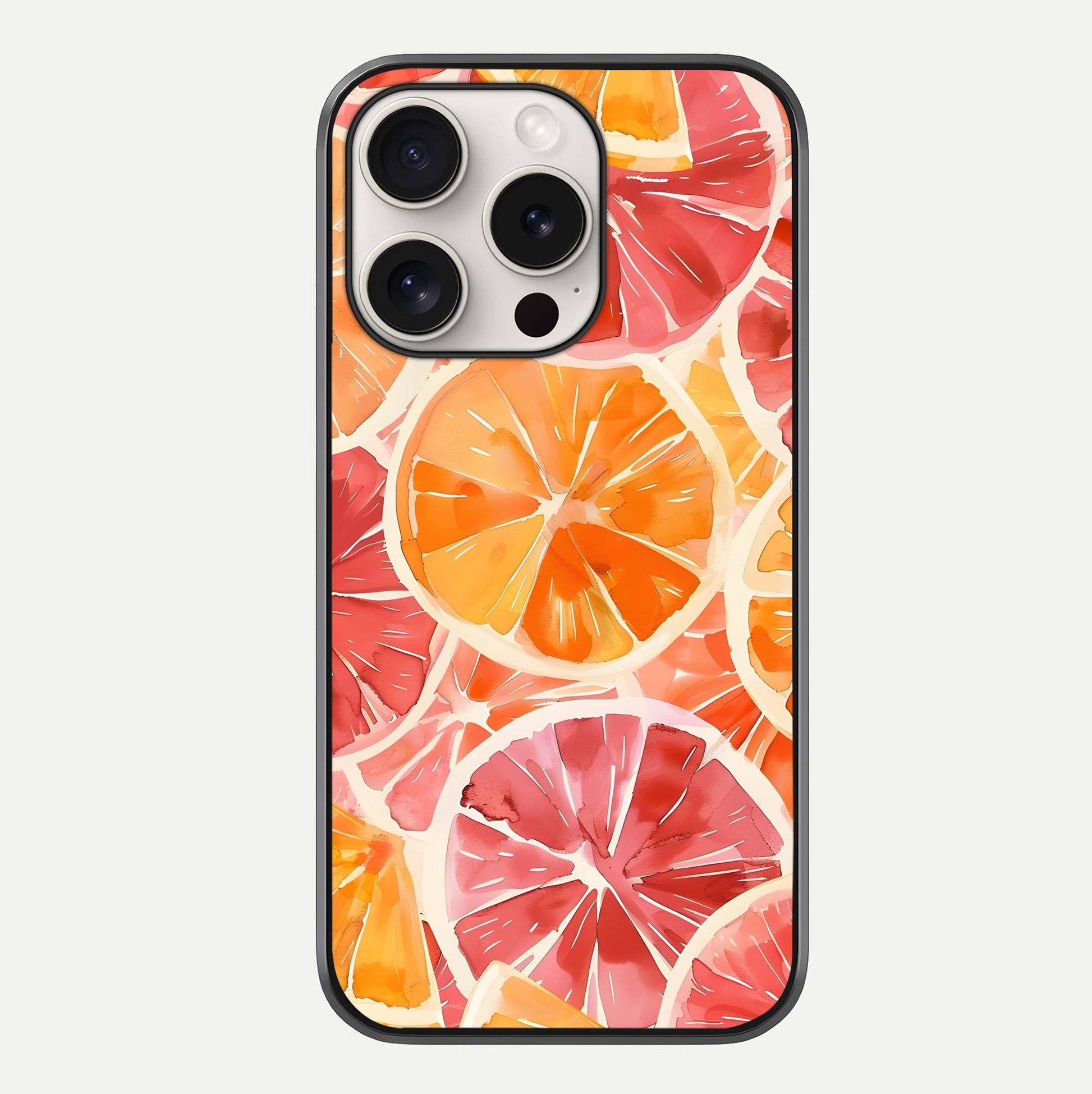 Orange Fruits Pattern Glass Case For iPhone 15 Pro Max by Custom World