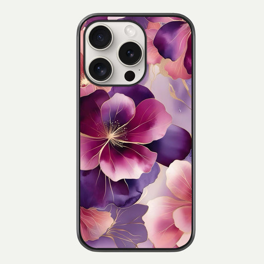 Pink Bouquet Florals Glass Case For iPhone 15 Pro Max by Custom World