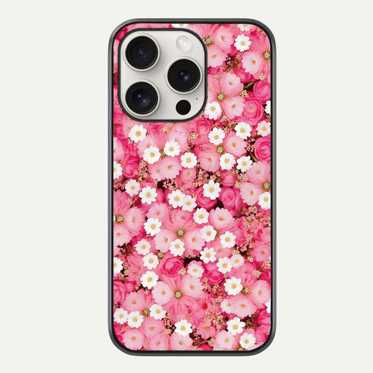 Pink Daisy Bliss Glass Case For iPhone 15 Pro Max by Custom World