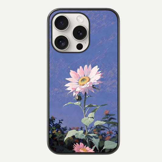 Pink Sunflower Glow Glass Case For iPhone 15 Pro Max by Custom World