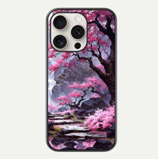 Pinkish Scenery Glass Case For iPhone 15 Pro Max by Custom World