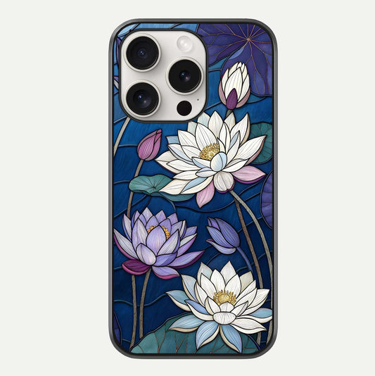 Purple Lotus Stained Glass Case For iPhone 15 Pro Max by Custom World