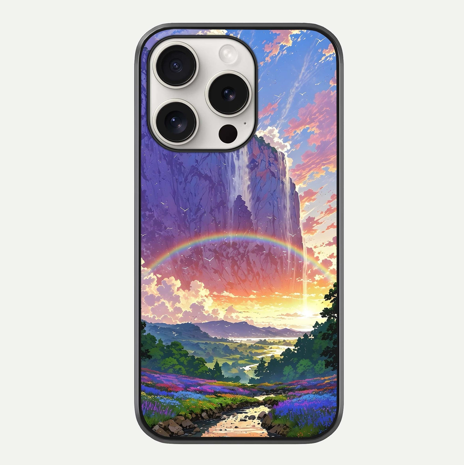 Rainbow Valley Dream Glass Case For iPhone 15 Pro Max by Custom World