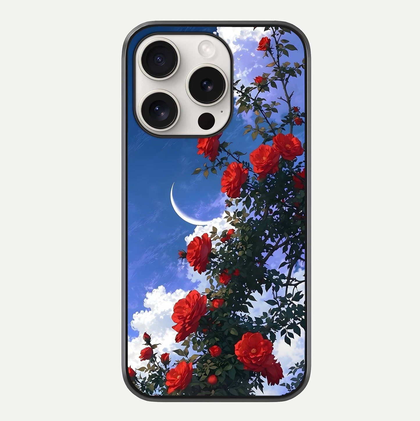 Rose Drift Flowers Glass Case For iPhone 15 Pro Max by Custom World
