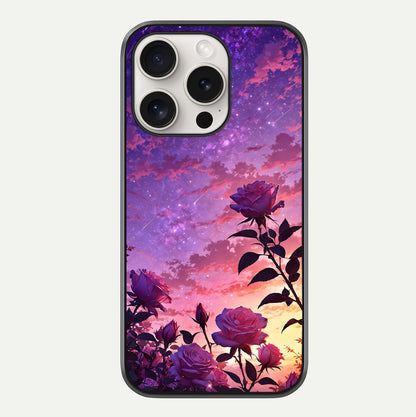 Starlit Rose Twilight Glass Case For iPhone 15 Pro Max by Custom World