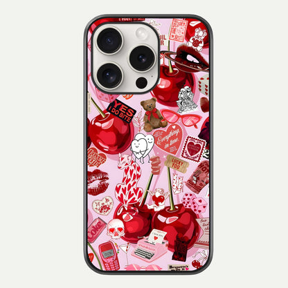 Sweet Cherry Chaos Glass Case For iPhone 15 Pro Max by Custom World