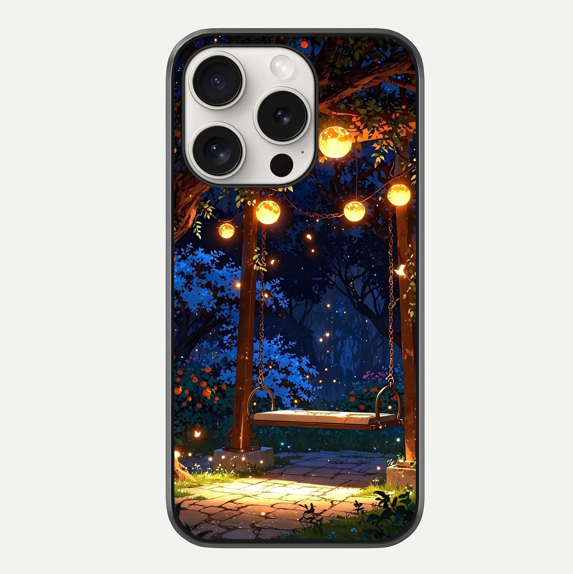 Twilight Garden Swing Glass Case For iPhone 15 Pro Max by Custom World