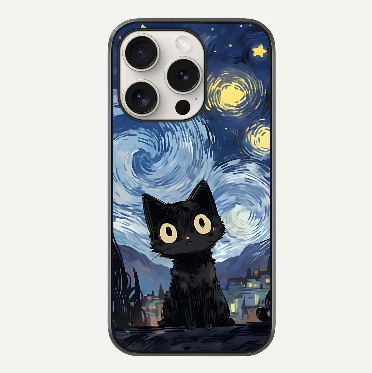 Van Gogh Cat Glass Case For iPhone 15 Pro Max by Custom World