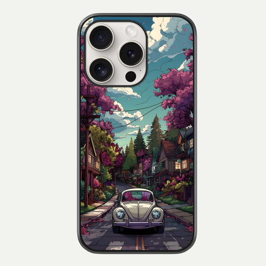 Vintage Street Drive Glass Case For iPhone 15 Pro Max by Custom World