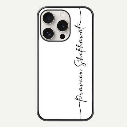 White Tune Custom Name Glass Case For iPhone 15 Pro Max by Custom World