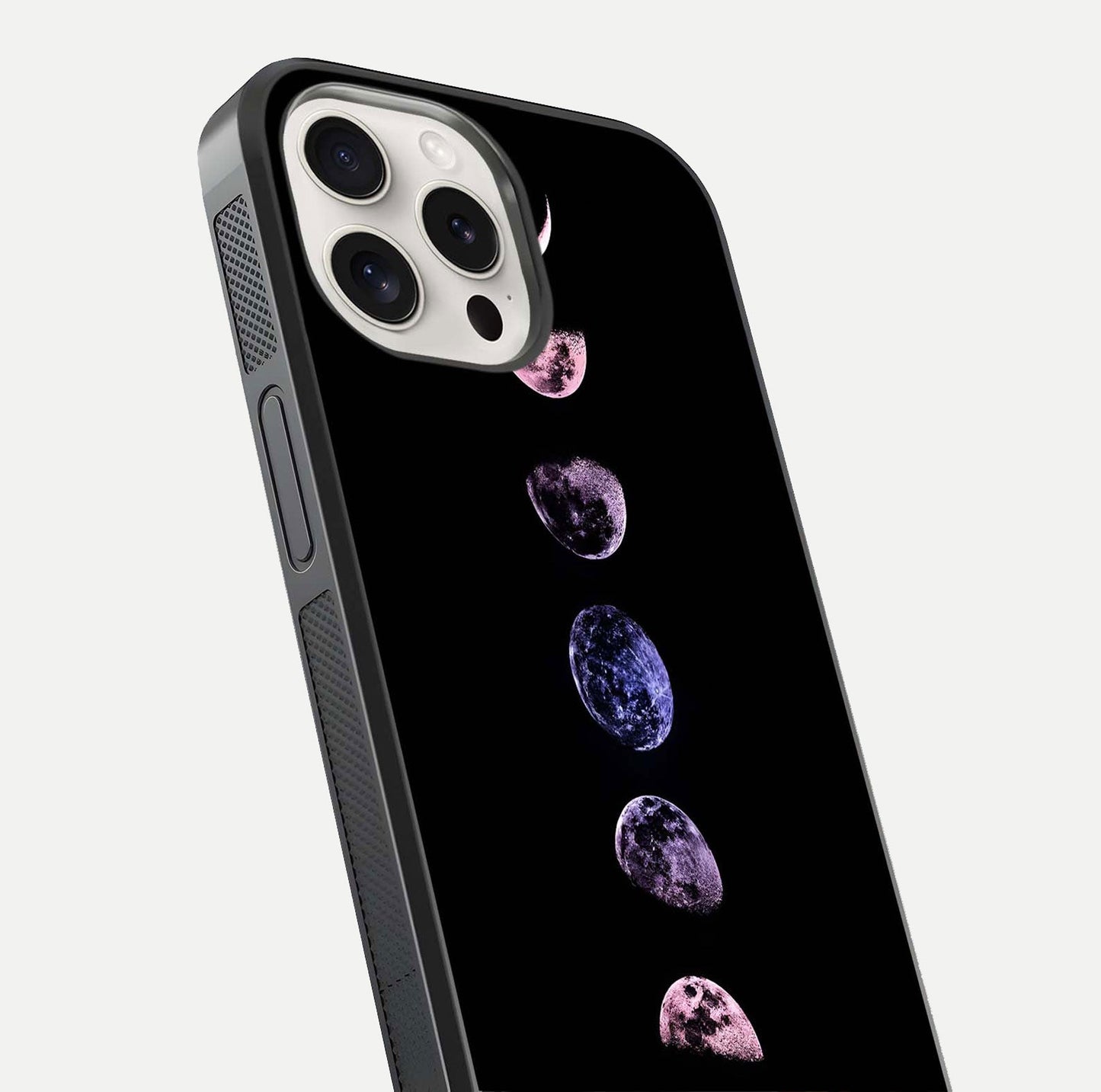 Crimson All Planets Glass Case for iPhone 15 Pro Max close-up highlighting planet details and reflection polish