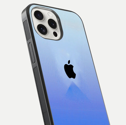 Gradient Apple Vibe Glass Case for iPhone 15 Pro Max close-up angled shot showing color transition and reflection brightness