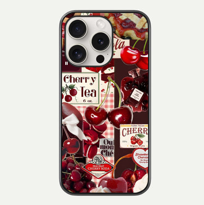 Aesthetic Cherry Tea Glass Case For iPhone 15 Pro Max by Custom World